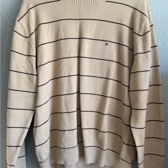 Tommy Hilfiger Other - Tommy Hilfiger Men's Beige Striped Crewneck Sweater
